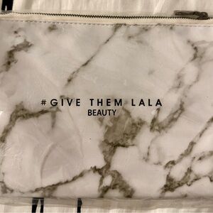 #GIVE THEM LALA Zippered Marbled Makeup Bag; New In Bag